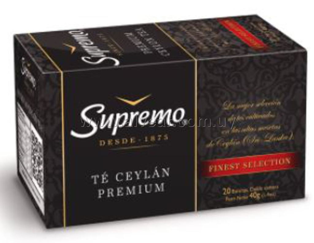 TE SUPREMO PREMIUN CEYLAN NEGRO 20 SOBRES