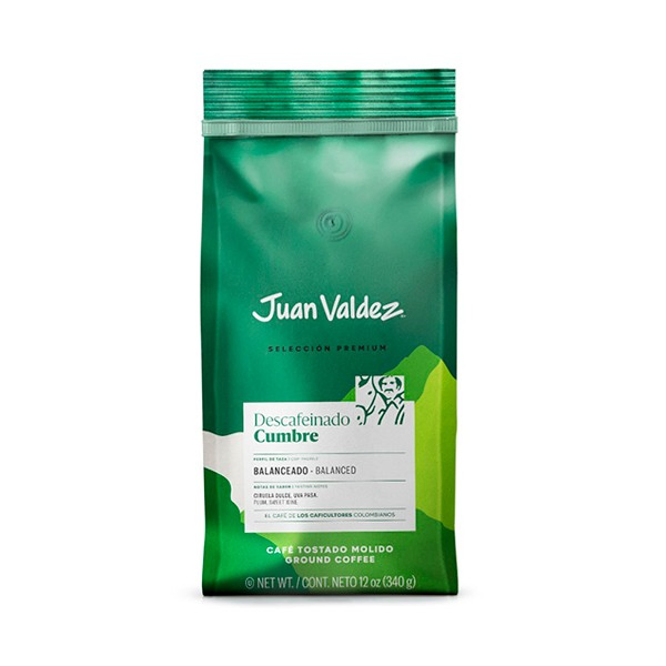 CAFE JUAN VALDEZ DESCAFEINADO CUMBRE 340 GR