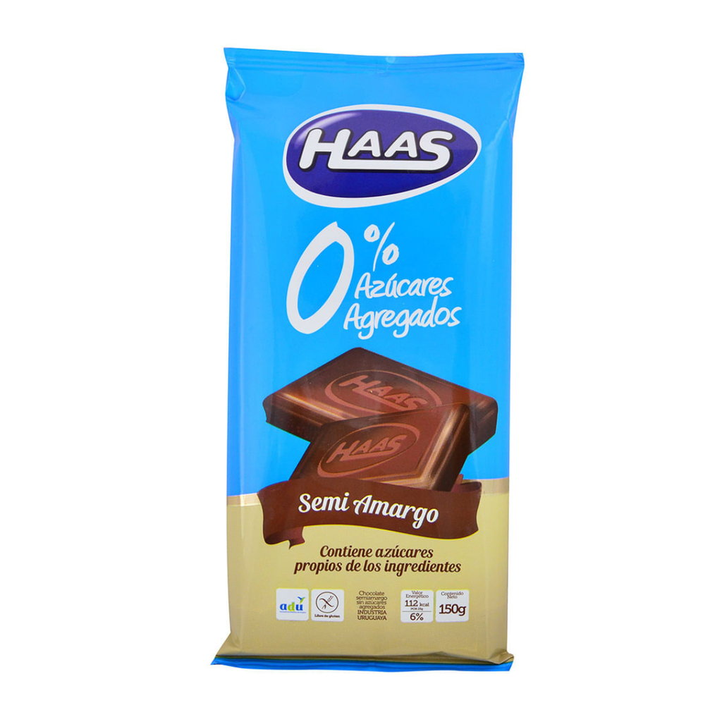 TABLETA HAAS DIET SEMI AMARGO 150 GR