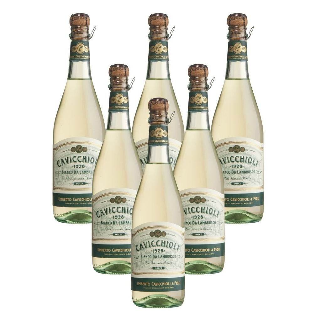 LAMBRUSCO CAVICCHIOLI BLANCO DULCE 750 ML X 6 PROMO