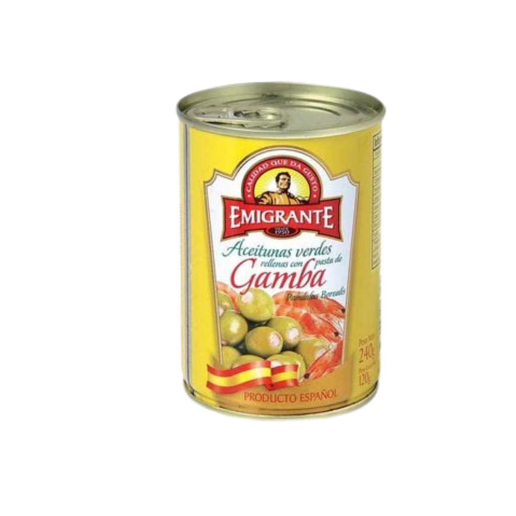 Aceitunas emigrante gambas 240 gr