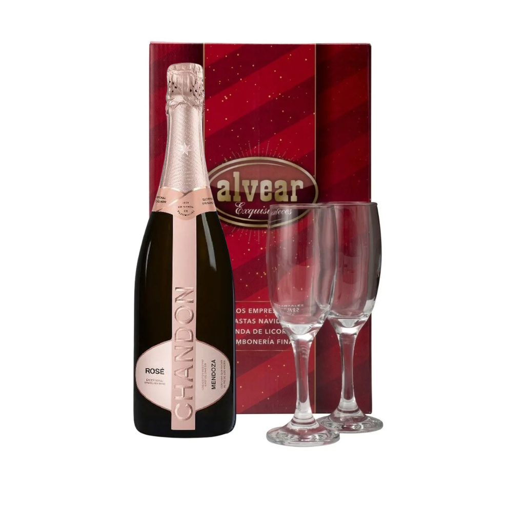 ESPUMANTE CHANDON ROSE + 2 COPAS