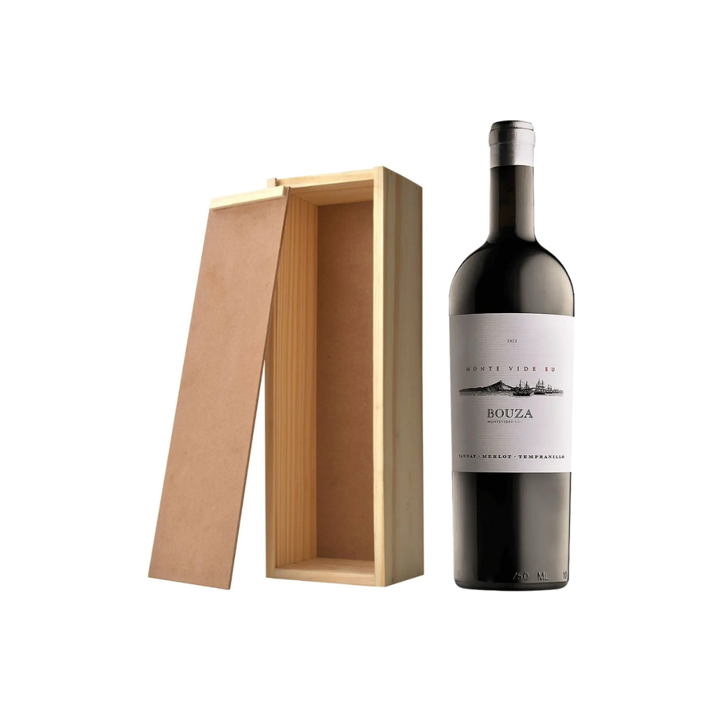 VINO BOUZA MONTE VIDE EU EN CAJA DE MADERA