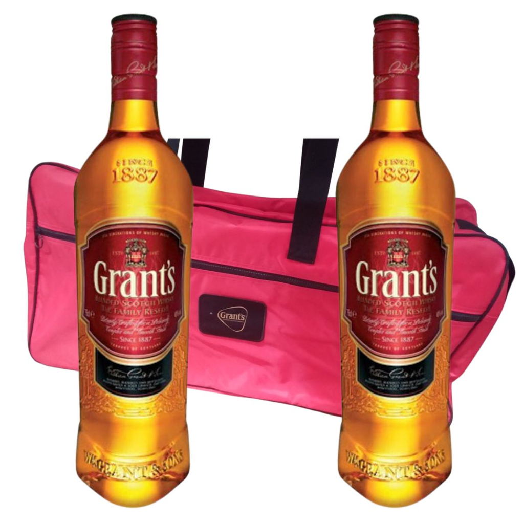 Whisky grants 1 lt x 2 + bolso de regalo