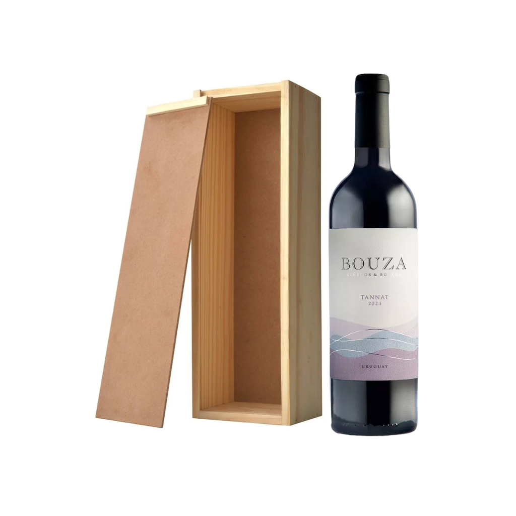 VINO BOUZA TANNAT EN CAJA DE MADERA PARA 1 BOTELLA