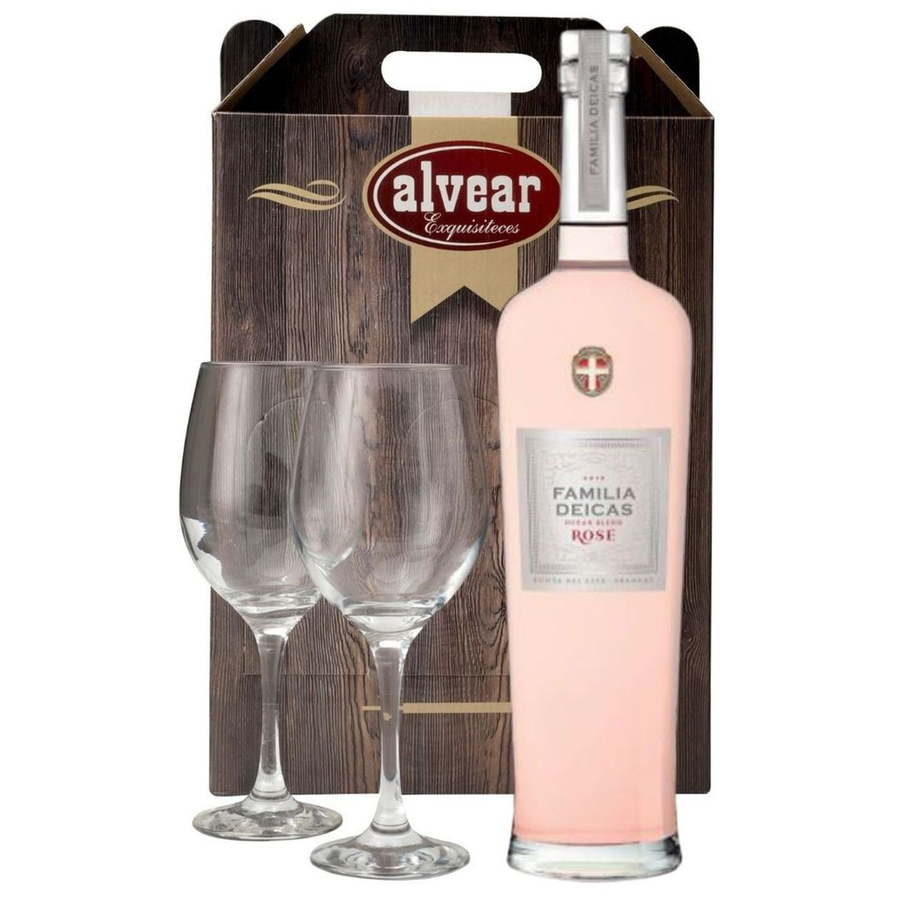 VINO FAMILIA DEICAS ROSE + 2 COPAS