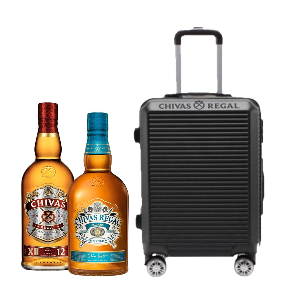 WHISKY CHIVAS REGAL 12 + CHIVAS MIZUNARA + CARRY ON DE REGAL